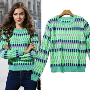 批發(fā)采購(gòu)女式針織衫-模特實(shí)拍 歐美秋裝新款女裝毛衣女外套圓領(lǐng)套頭打底衫針織衫批發(fā).