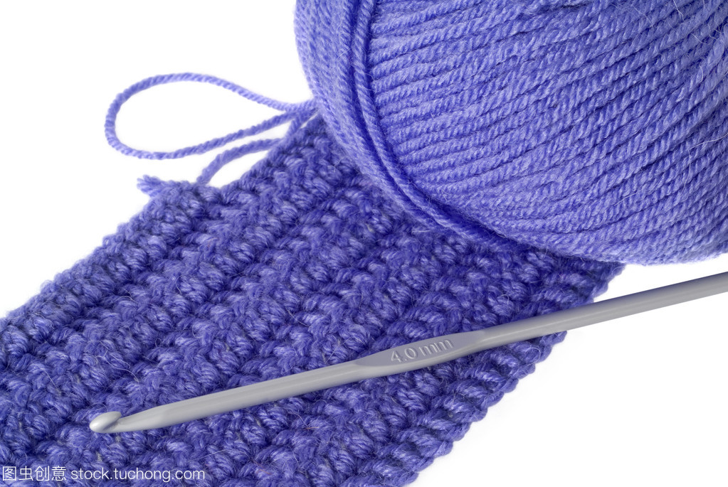 鉤針編織、 針織上衣和藍色紗